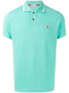 Moncler Striped Trim Polo Shirt, Men's, Size: Small, Blue, Cotton