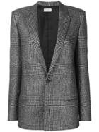 Saint Laurent Houndstooth Pattern Blazer - Black