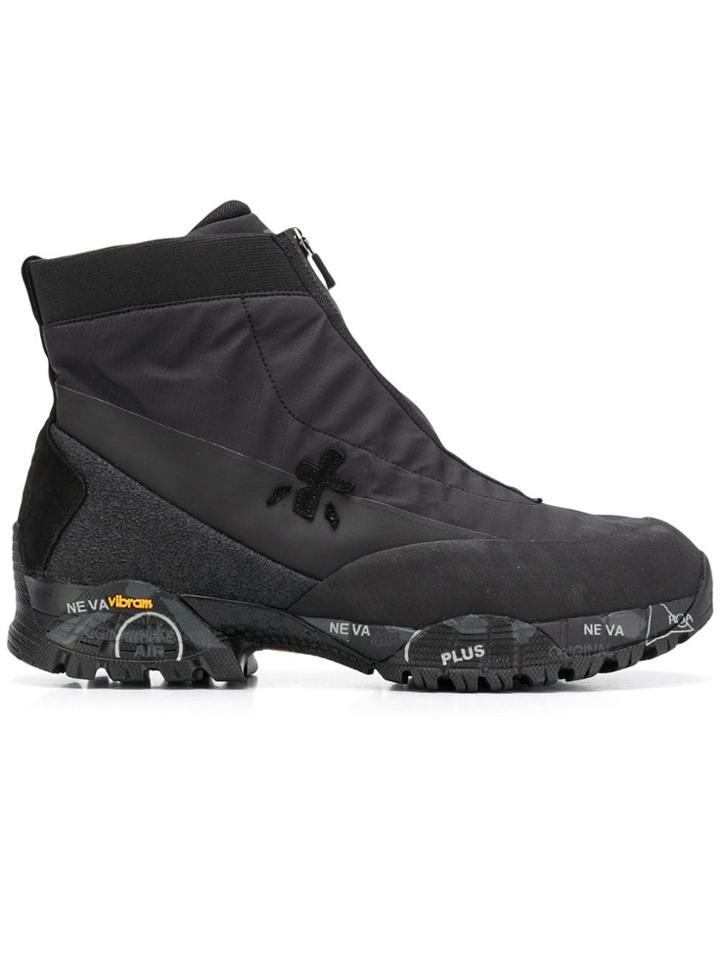 White Premiata Ziptreck Boots - Black