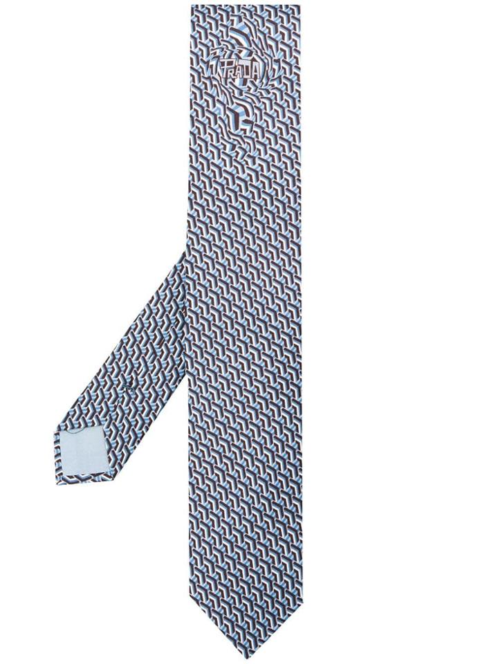 Prada Geometric Pattern Tie - Blue
