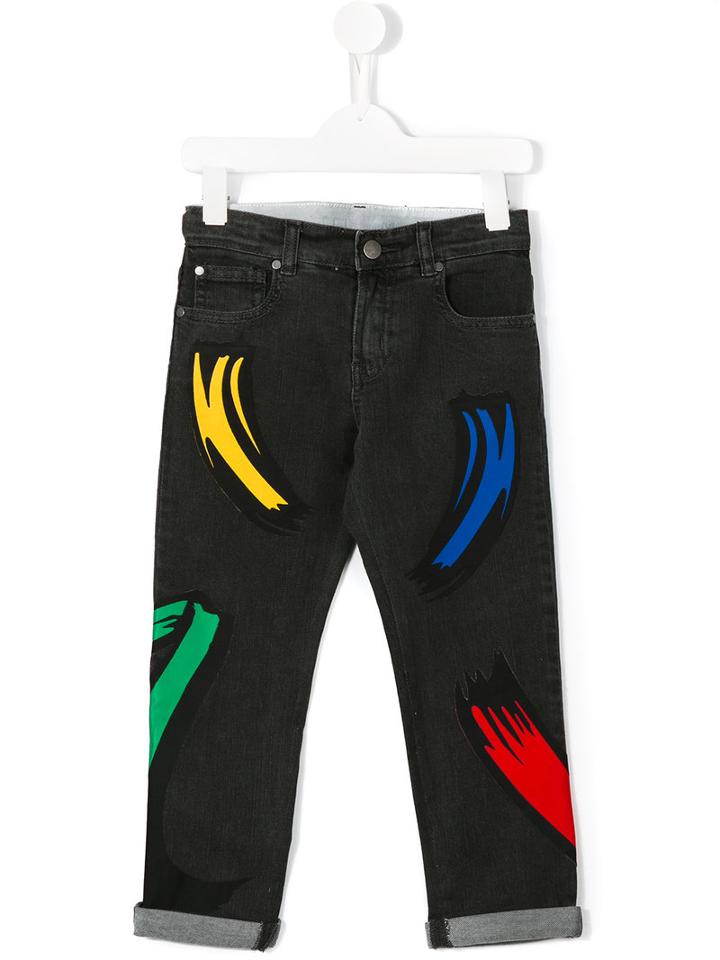 Stella Mccartney Kids Patch Jeans, Toddler Boy's, Size: 4 Yrs, Black