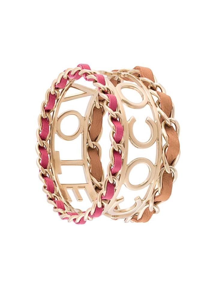 Chanel Vintage 'coco Votez' Bangle, Women's, Metallic