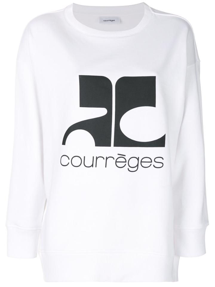 Courrèges Logo Print Sweatshirt - White
