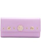 Salvatore Ferragamo Floral Flap Wallet - Pink & Purple