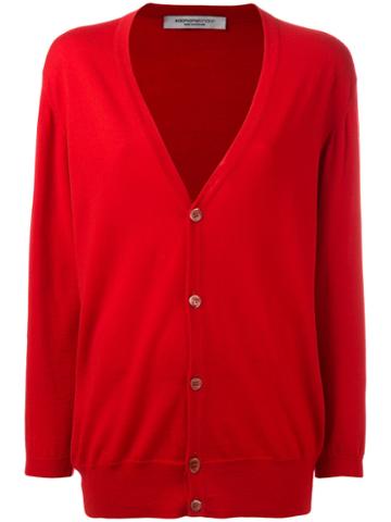 Edamame London - Twinset Cardigan - Women - Virgin Wool - 3, Women's, Red, Virgin Wool