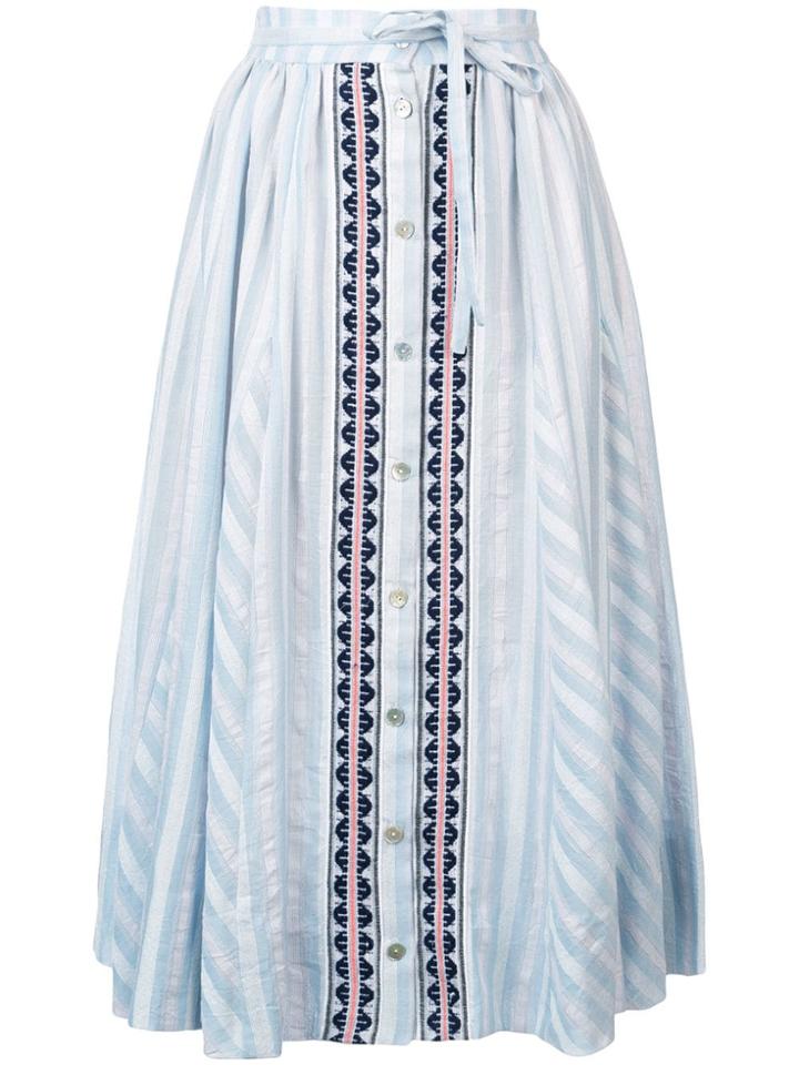 Lemlem Nefasi Button-down Full Skirt - Blue