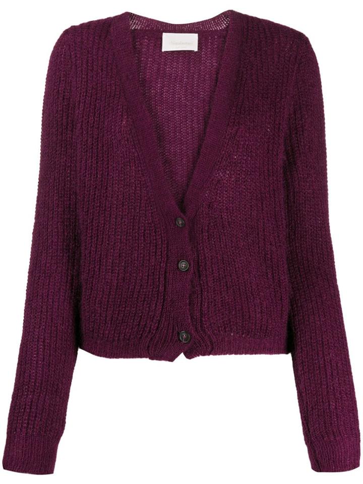 Chiara Bertani V-neck Cardigan - Purple