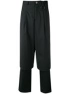 Necessity Sense Layered Tailored Trousers - Black