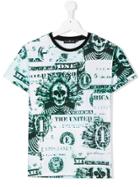 John Richmond Kids Teen Dollar Skull Print T-shirt - White