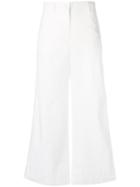 Philosophy Di Lorenzo Serafini Flared Trousers, Women's, Size: 42, White, Cotton