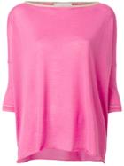 Giada Benincasa Slash Neck Sweater - Pink & Purple
