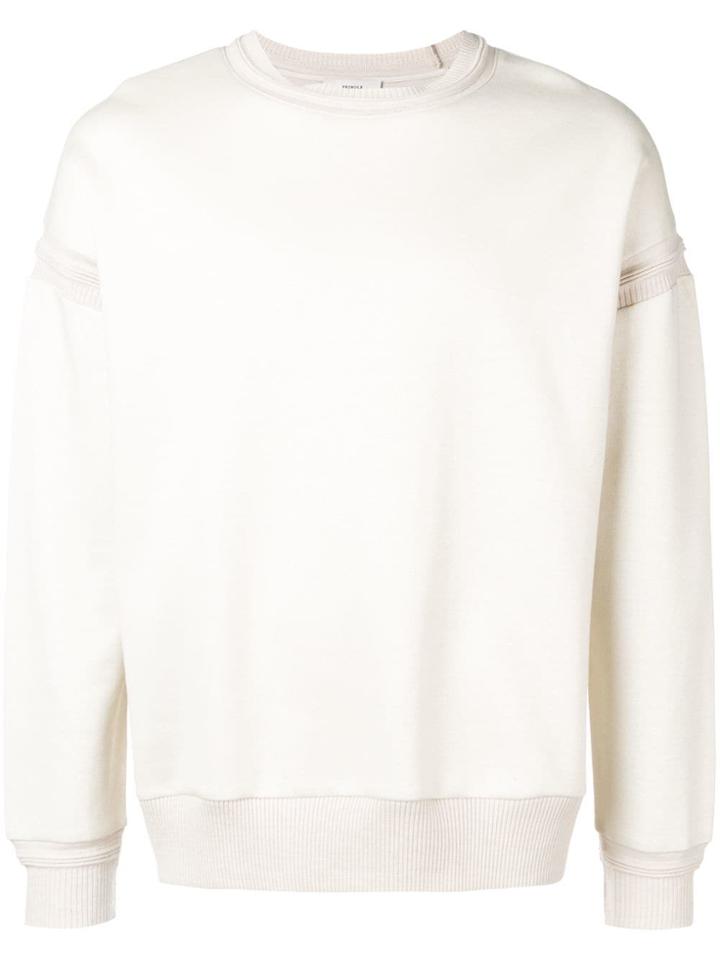 Pringle Of Scotland Long Sleeve Knitted Trim Top - Neutrals