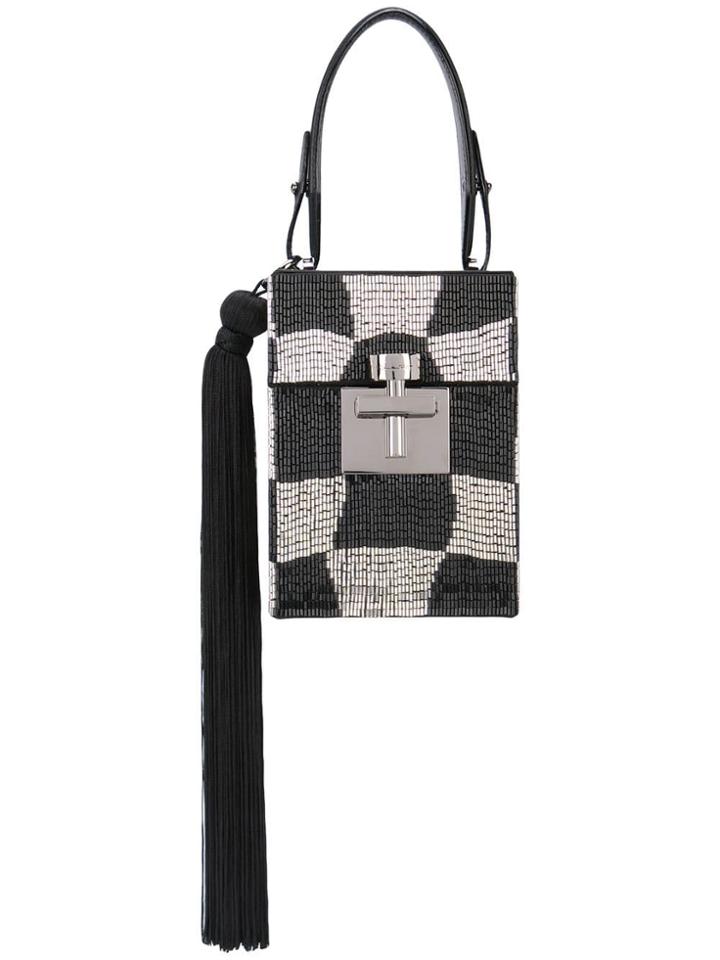 Oscar De La Renta Checked Alibi Bag - Black