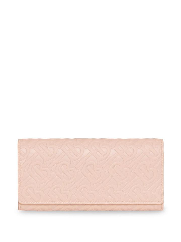 Burberry Monogram Leather Continental Wallet - Pink
