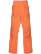 Heron Preston Distressed Loose Fit Jeans - Orange