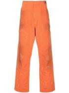 Heron Preston Distressed Loose Fit Jeans - Orange