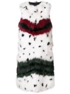 Liska Spotted Fox Fur Gillet - White