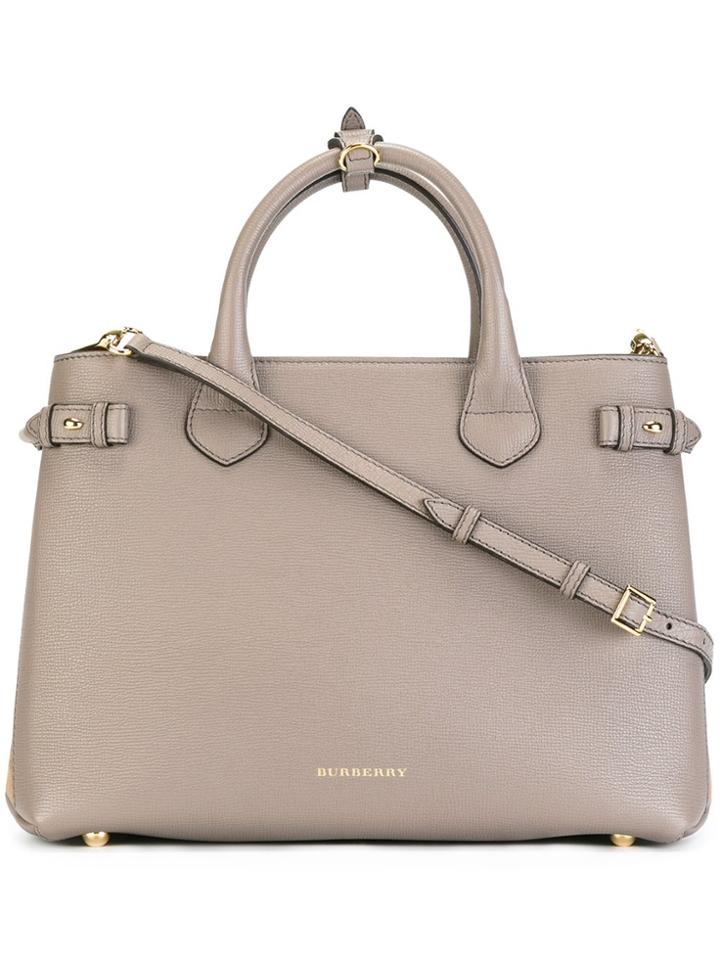 Burberry Medium Banner Handbag - Grey