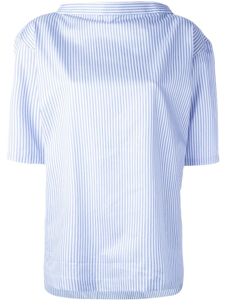 Comme Des Garçons Shirt Boys Pinstripe Blouse, Women's, Size: Large, Blue, Cotton