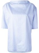 Comme Des Garçons Shirt Boys Pinstripe Blouse, Women's, Size: Large, Blue, Cotton