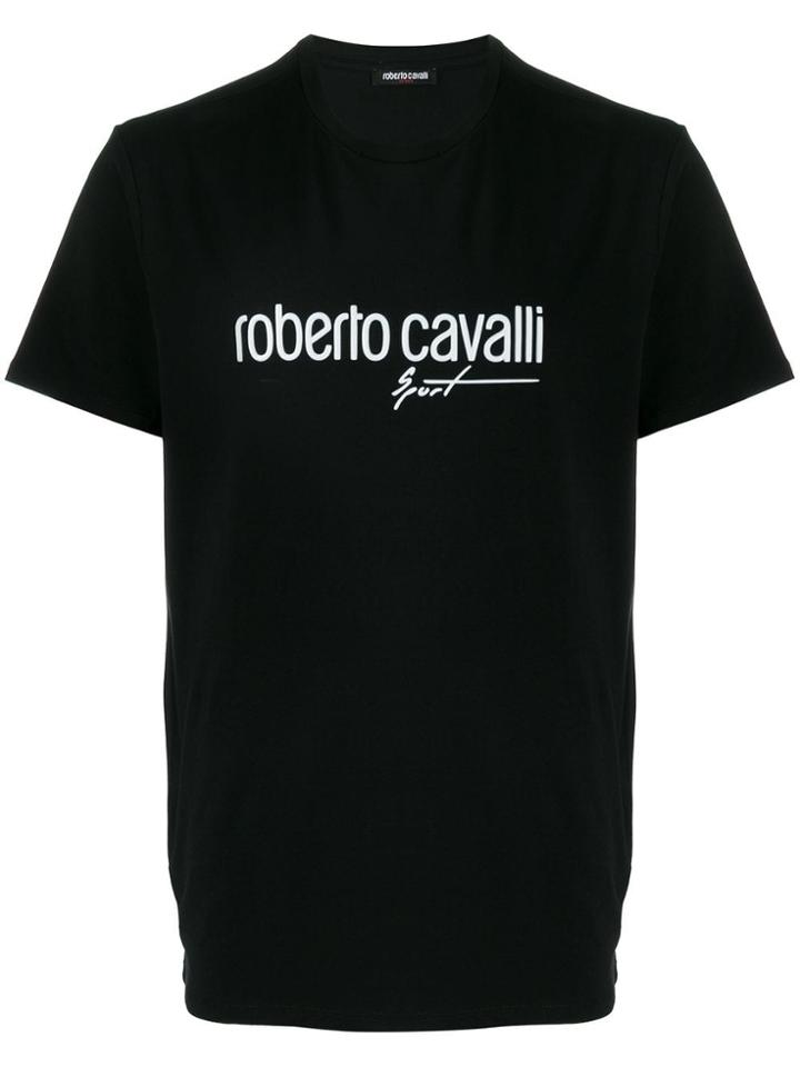 Roberto Cavalli Printed Logo T-shirt - Black