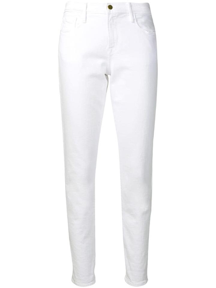 Frame Low-rise Skinny Jeans - White