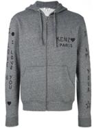 Kenzo 'i Love You' Embroidered Hoodie - Grey