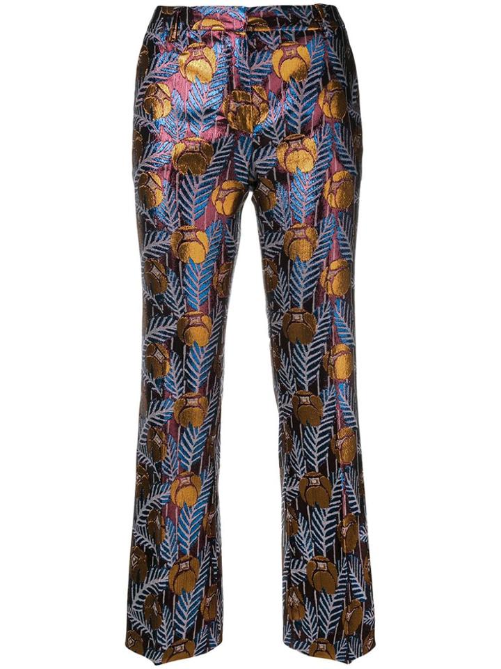 L'autre Chose Floral Print Trousers - Red