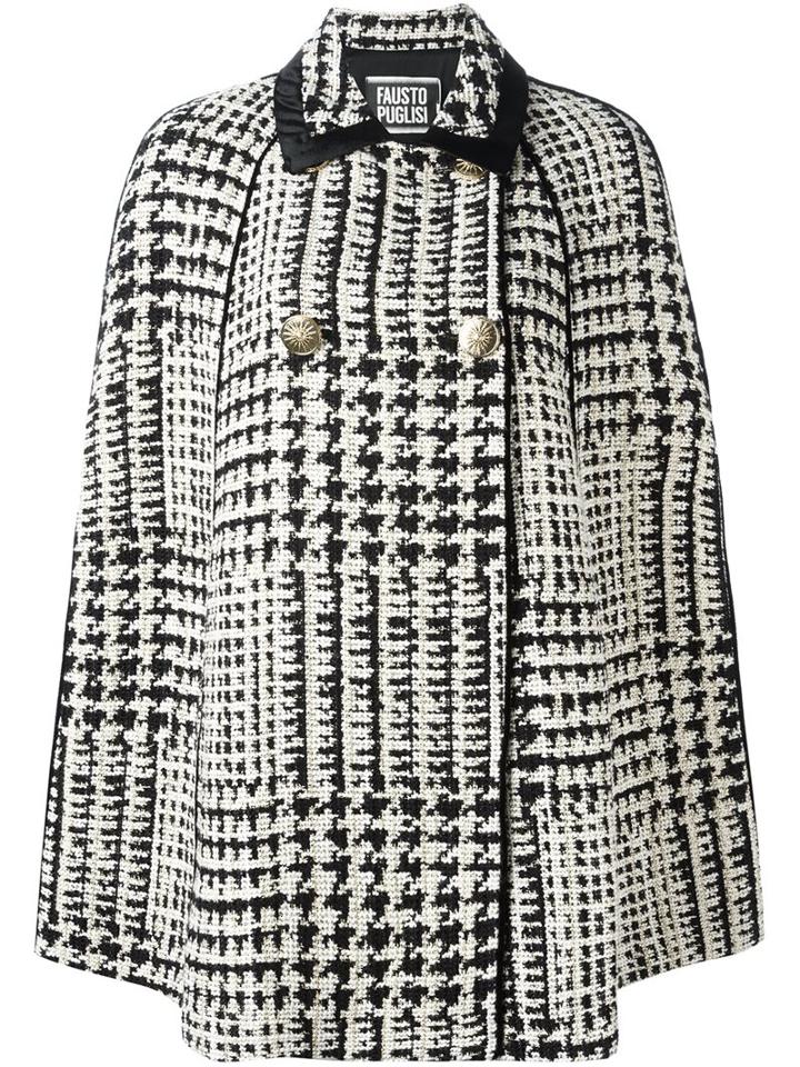 Fausto Puglisi Houndstooth Double Breasted Coat