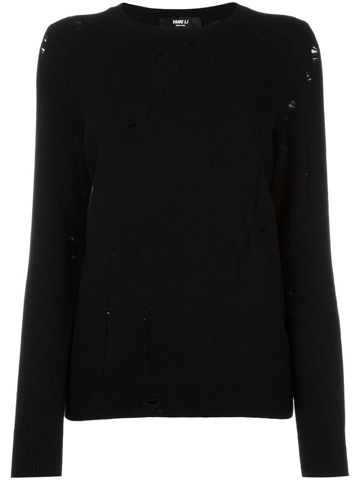 Yang Li Destroyed Jumper, Women's, Size: 40, Black, Cashmere/wool