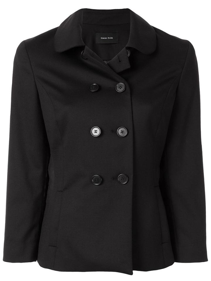 Simone Rocha Double-breasted Fitted Jacket - Black