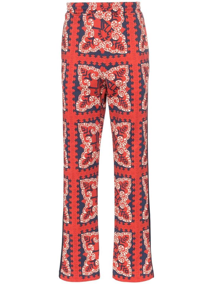 Valentino Bandana Print Cotton-blend Logo Sweatpants - Red