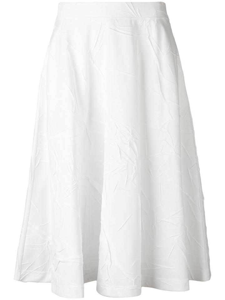 Jil Sander Wrinkle Effect Skirt, Size: 38, White, Cotton/polyester