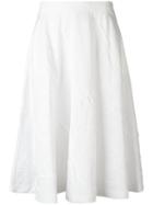 Jil Sander Wrinkle Effect Skirt, Size: 38, White, Cotton/polyester