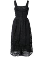Patbo Button-through Lace Eyelet Dress - Black