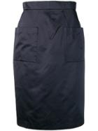 Prada Pre-owned 1990's Pocket Pencil Skirt - Blue
