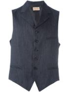 Romeo Gigli Vintage Striped Waistcoat, Men's, Size: 48, Black