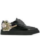 No21 Dragonfly Patch Lace-up Shoes - Green