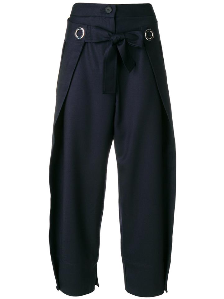 Eudon Choi Wide Leg Cropped Trousers - Blue
