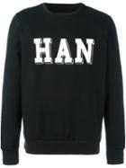 Han Kj0benhavn Logo Crew Neck Sweatshirt, Men's, Size: Medium, Black, Cotton