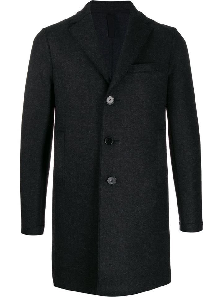 Harris Wharf London Boxy Fit Button Down Coat - Grey