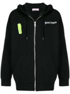 Palm Angels Zip Front Hoodie - Black