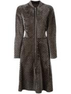Giorgio Armani Zipped Chevron Coat