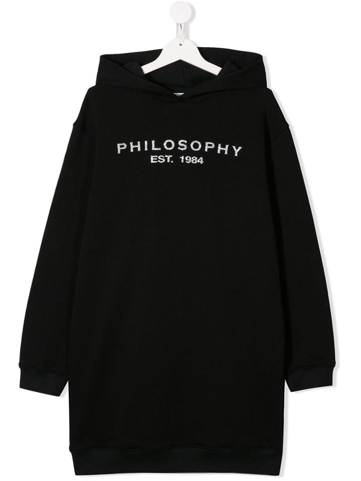 Philosophy Di Lorenzo Serafini Kids Teen Logo Sweatshirt Dress - Black