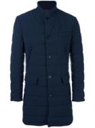 Fay Fitted Padded Coat, Men's, Size: Large, Blue, Polyamide/polyester/polyethylene