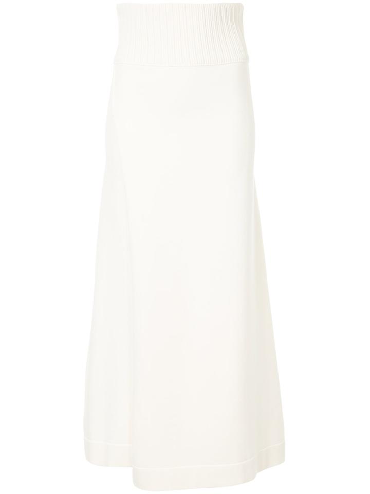 Des Prés Ribbed Waistband Skirt - White