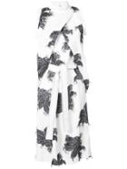 Derek Lam Mock Neck Foldover Dress With Ruffle Detail - Black