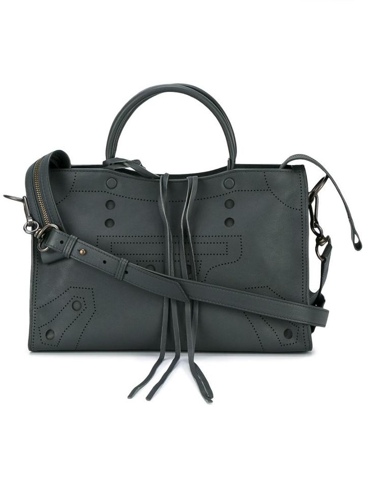 Balenciaga 'blackout City' Leather Tote, Women's, Grey, Leather