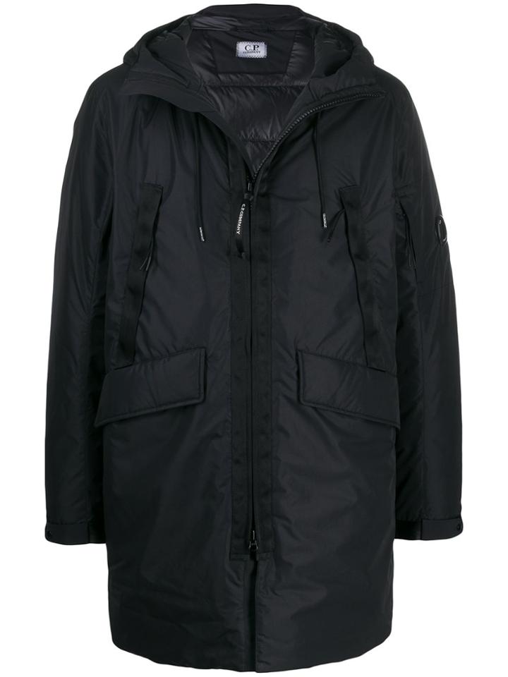 Cp Company Hooded Parka Coat - Black