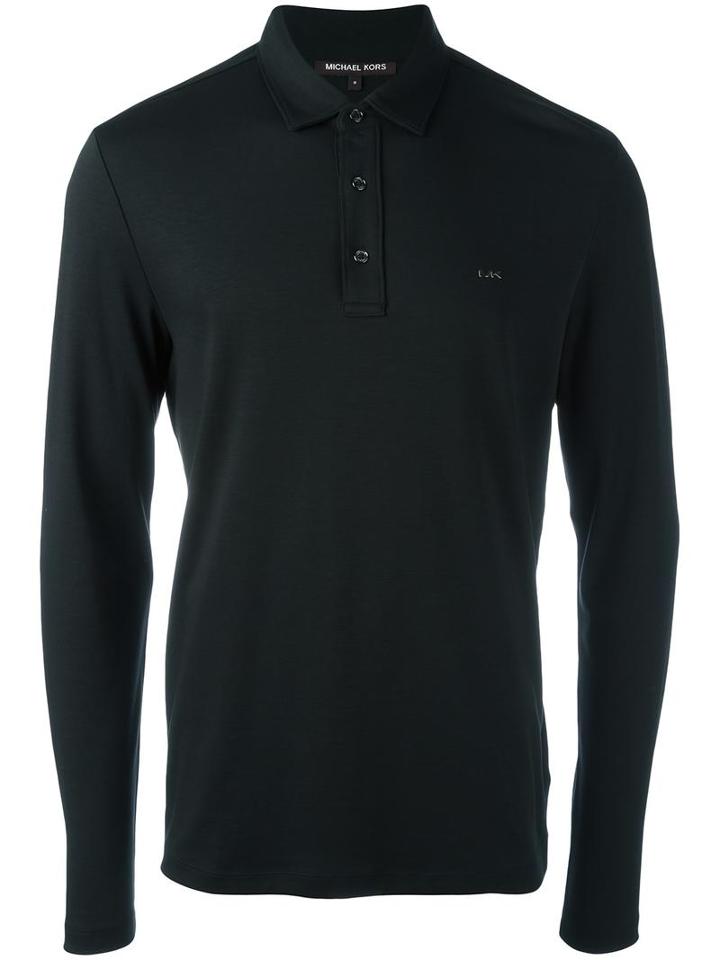 Michael Kors Longsleeved Polo Shirt, Men's, Size: Xxxl, Black, Cotton